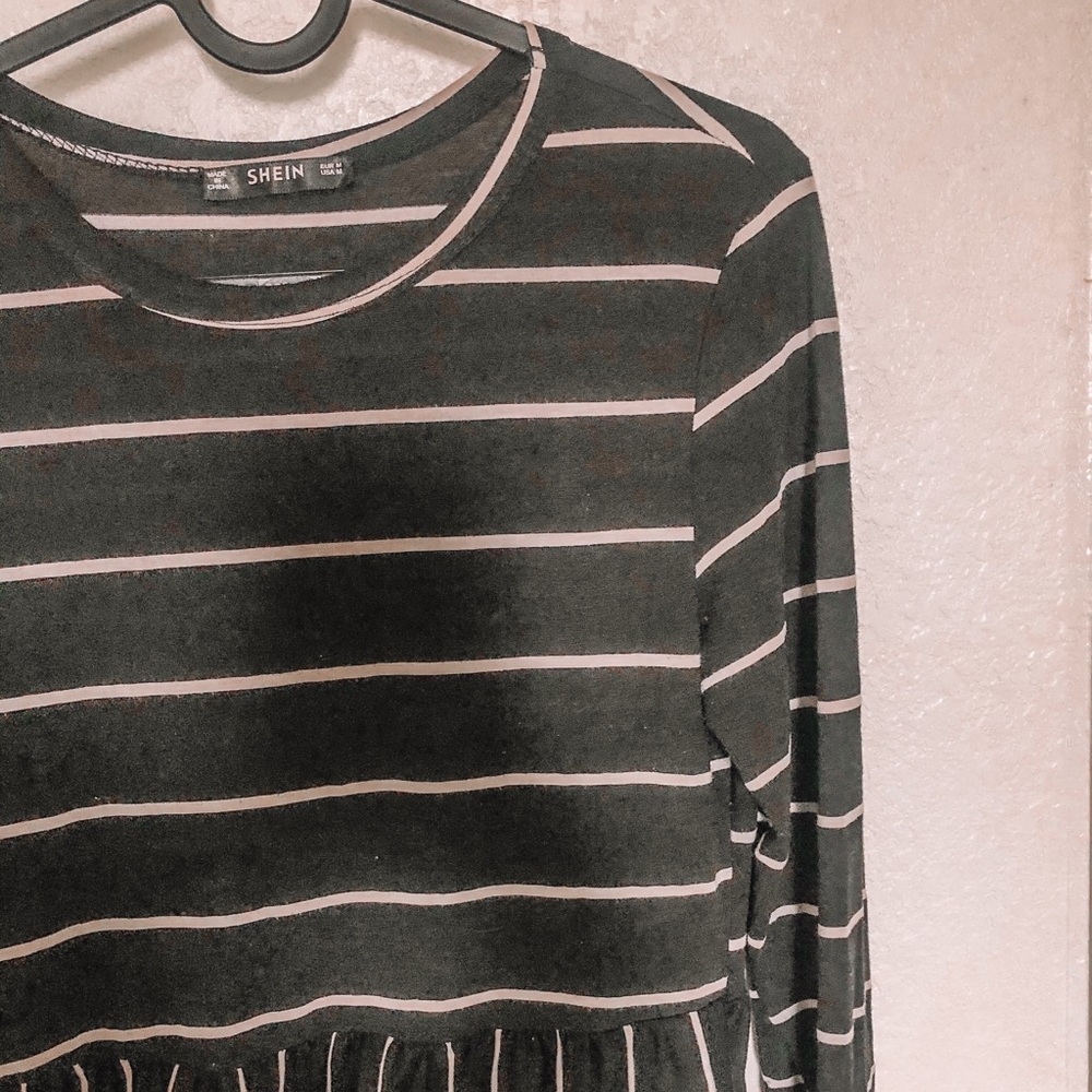 Black striped SHEIN midi dress